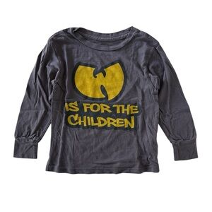 Rowdy Sprout Boys Wu Tang Long Sleeve Tee Faded Black NWT